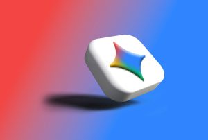 White cube with colorful star logo on gradient background; Gemini 4 Argon