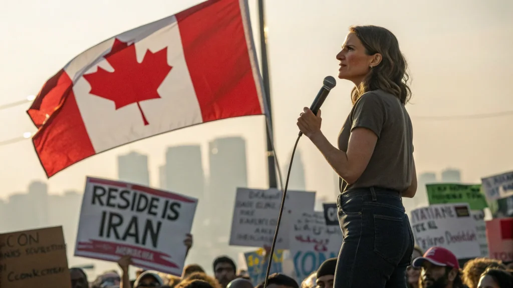 canadian activist symbol against tehran