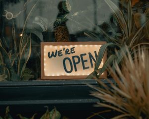 We're open sign