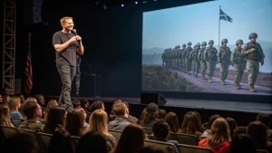 comedian praises military over universities