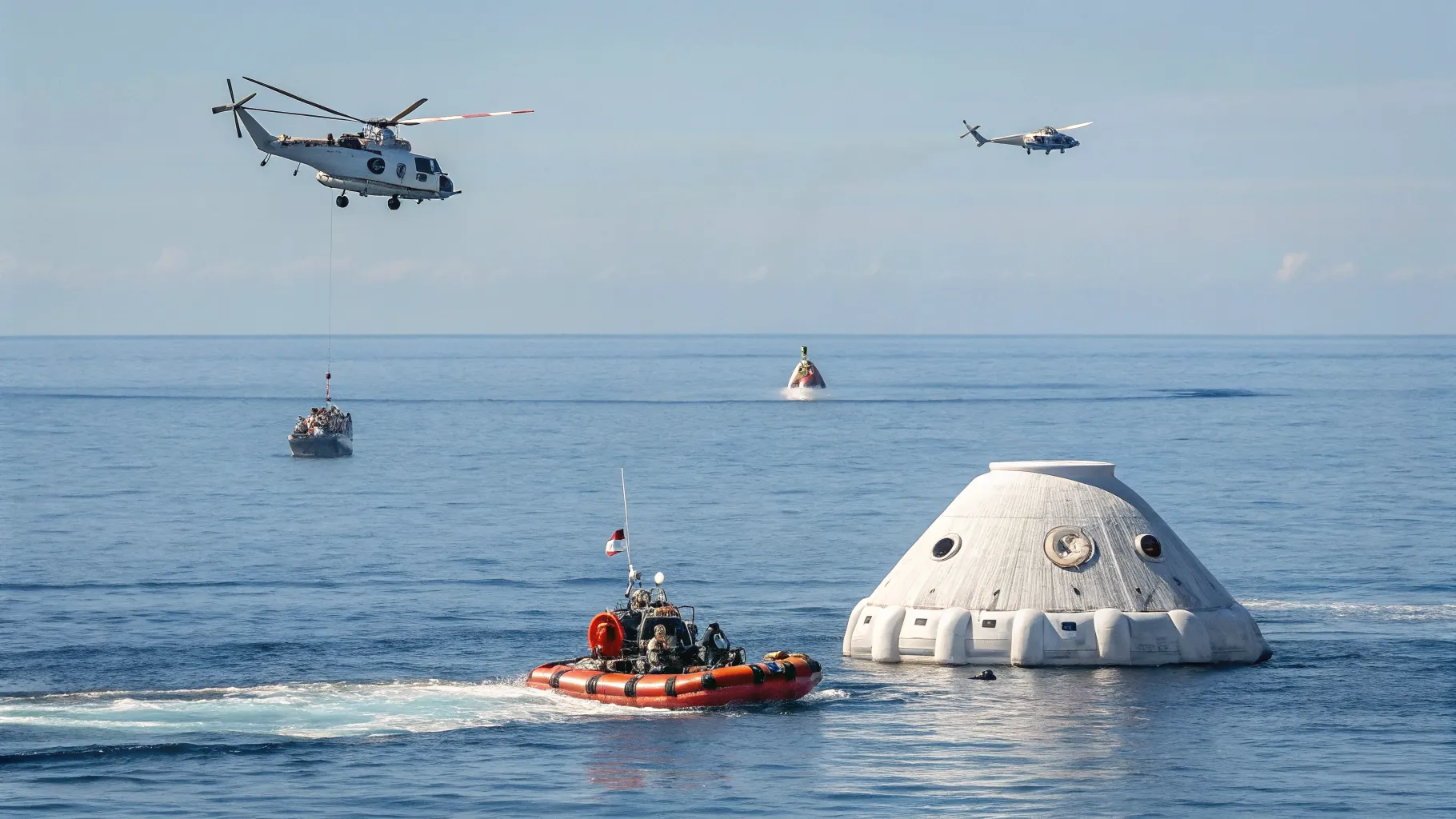 crewed lunar flyby ends splashdown