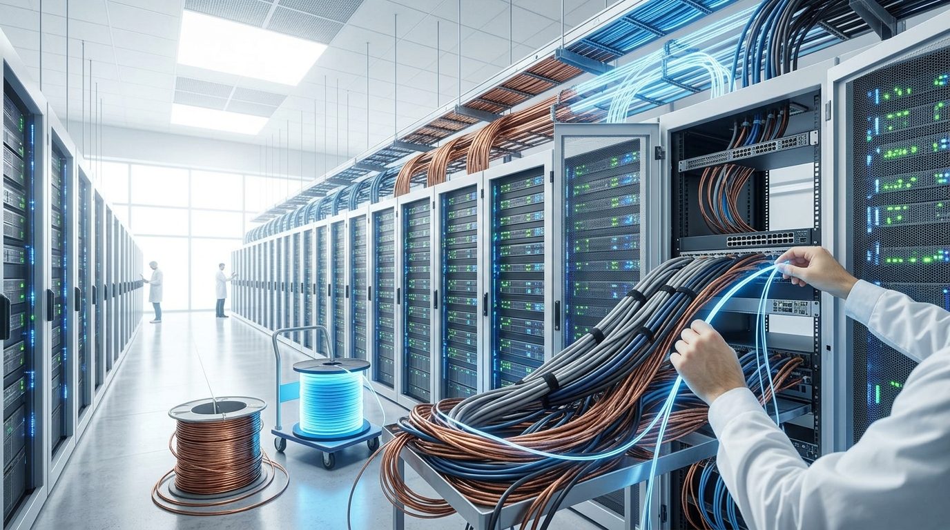 data centres shift copper light