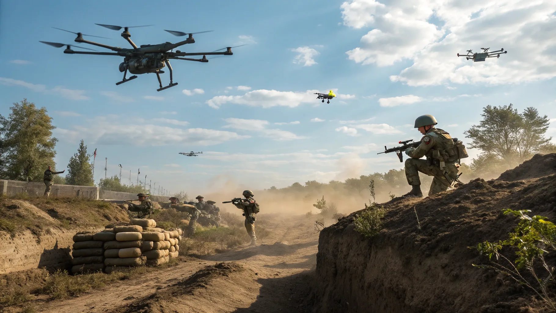 drones trench warfare