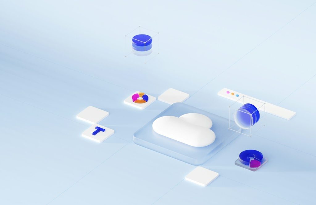 a computer screen with a cloud shaped object on top of it; cloud-based data room software
