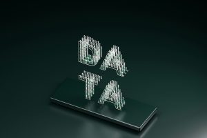 The word DATA formed by small white and green spheres on a dark surface; zero data retention (ZDR)