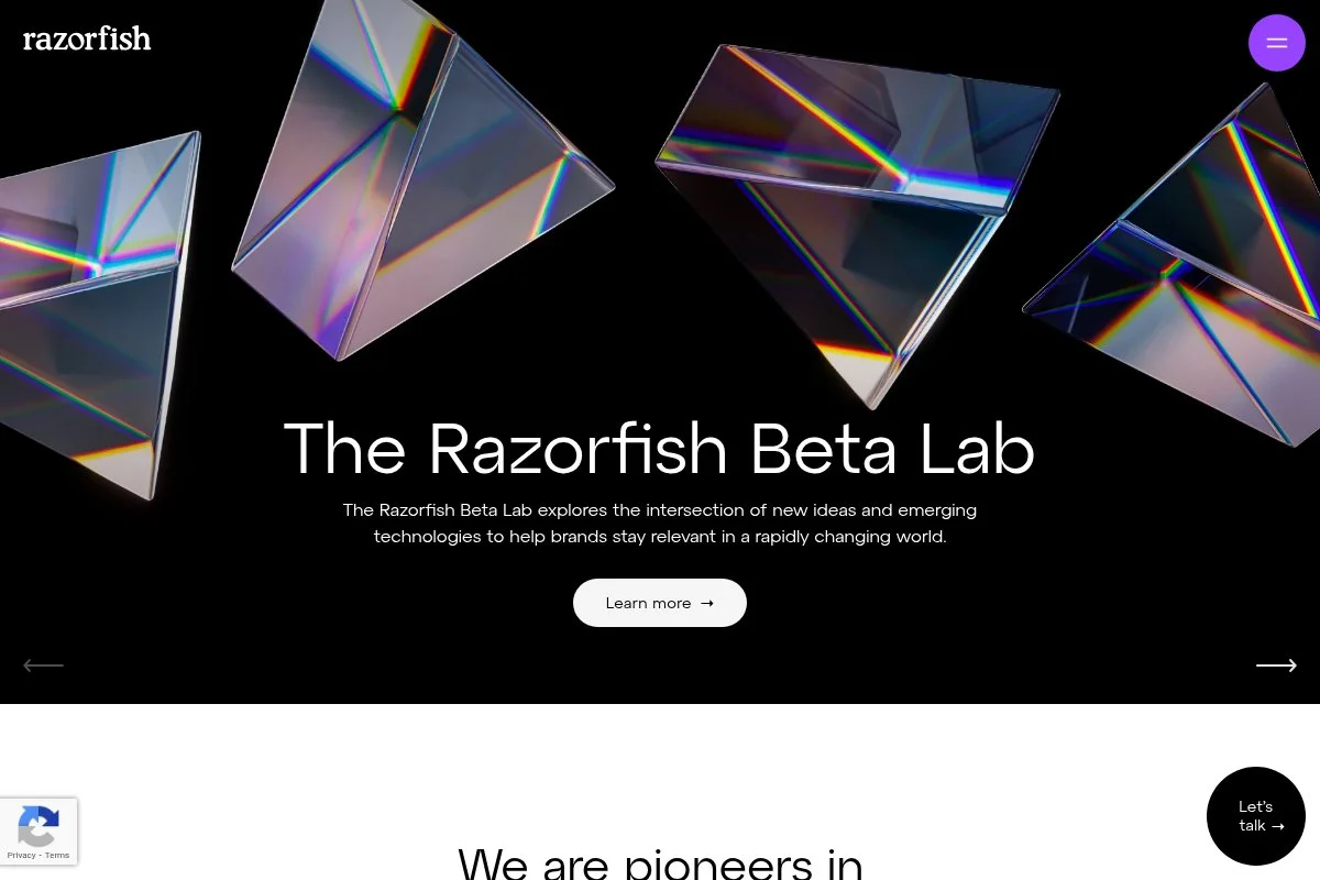 Screenshot of Razorfish homepage