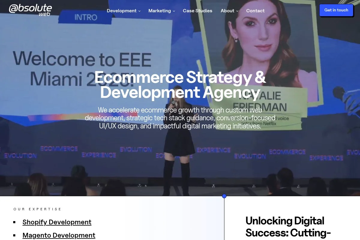 Screenshot of Absolute Web homepage