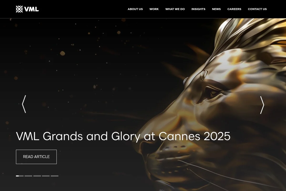 Screenshot of VMLY&R homepage