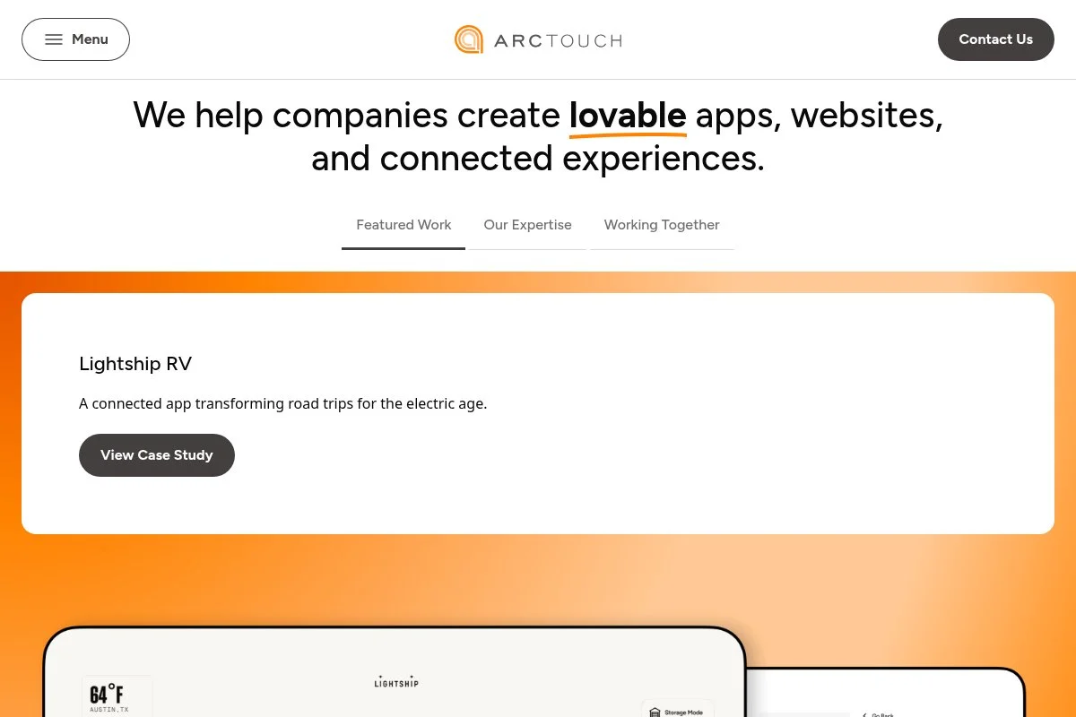 Screenshot of ArcTouch homepage