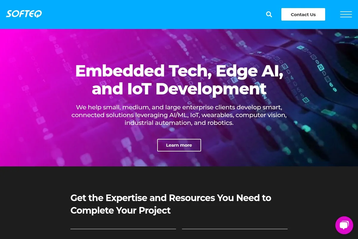 Screenshot of Softeq homepage