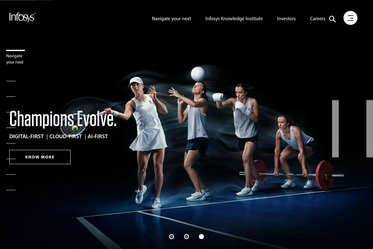 Screenshot of Infosys homepage