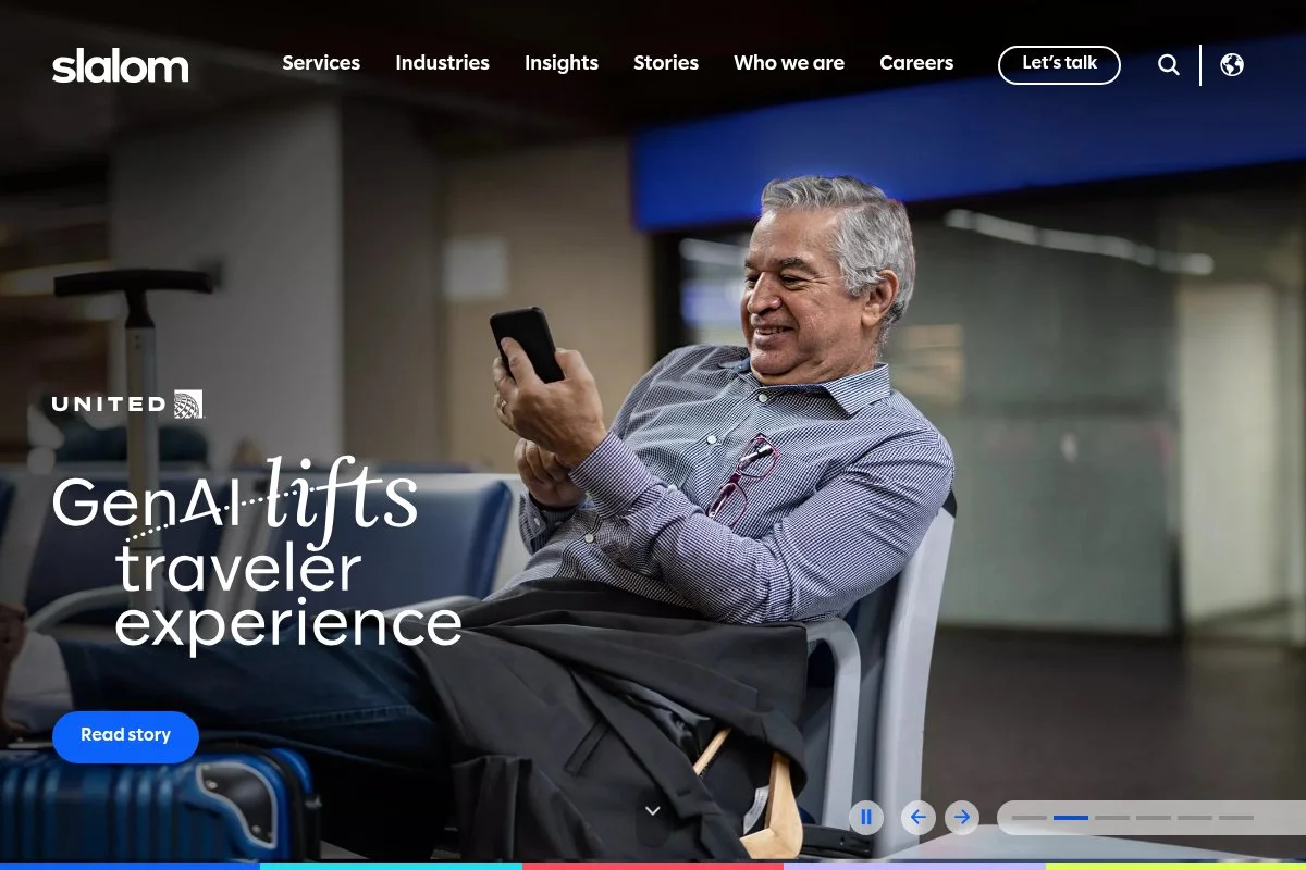 Screenshot of Slalom homepage