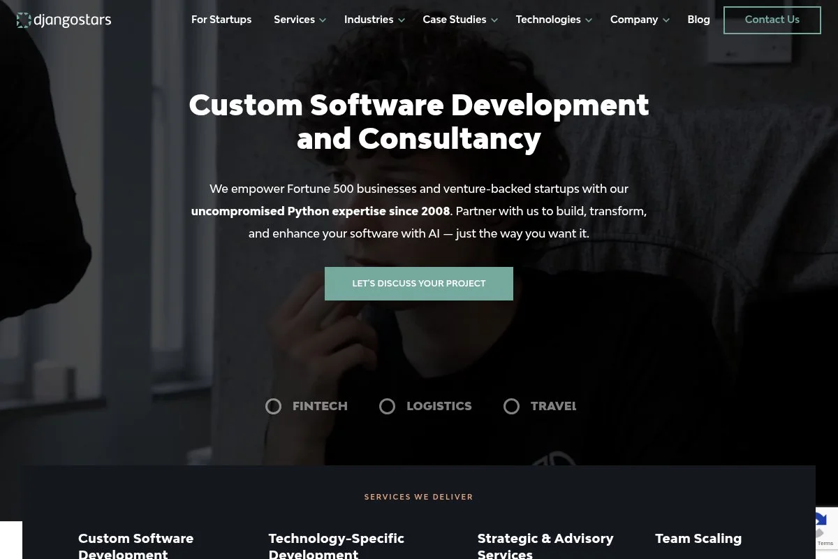 Screenshot of Django Stars homepage