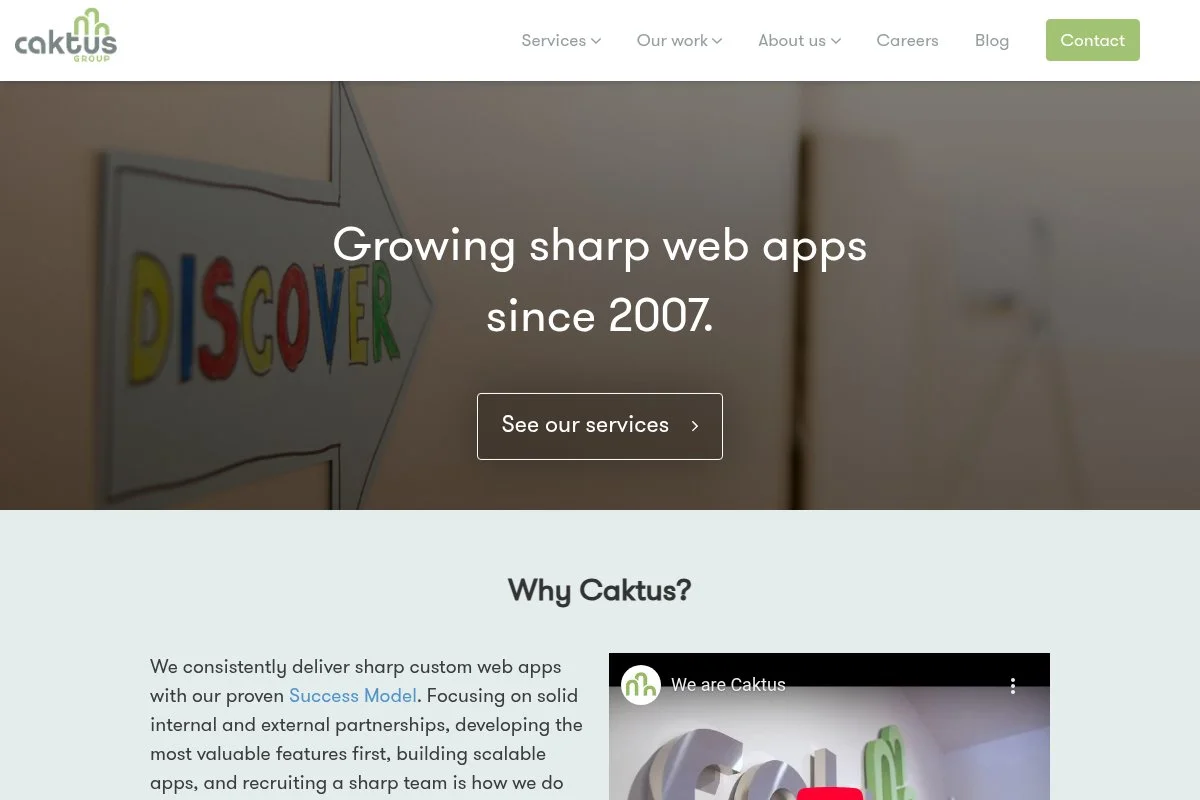 Screenshot of Caktus Group homepage