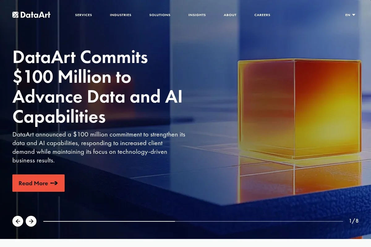 Screenshot of DataArt homepage