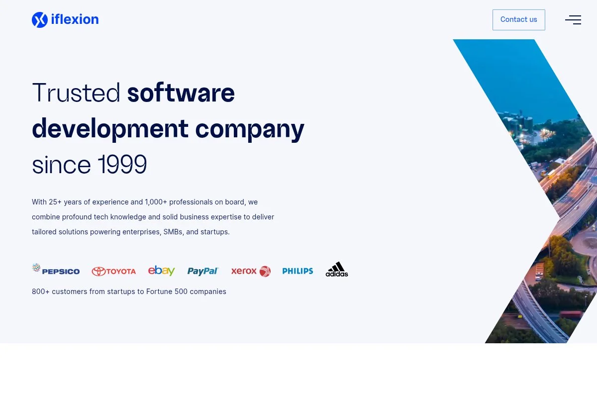 Screenshot of Iflexion homepage