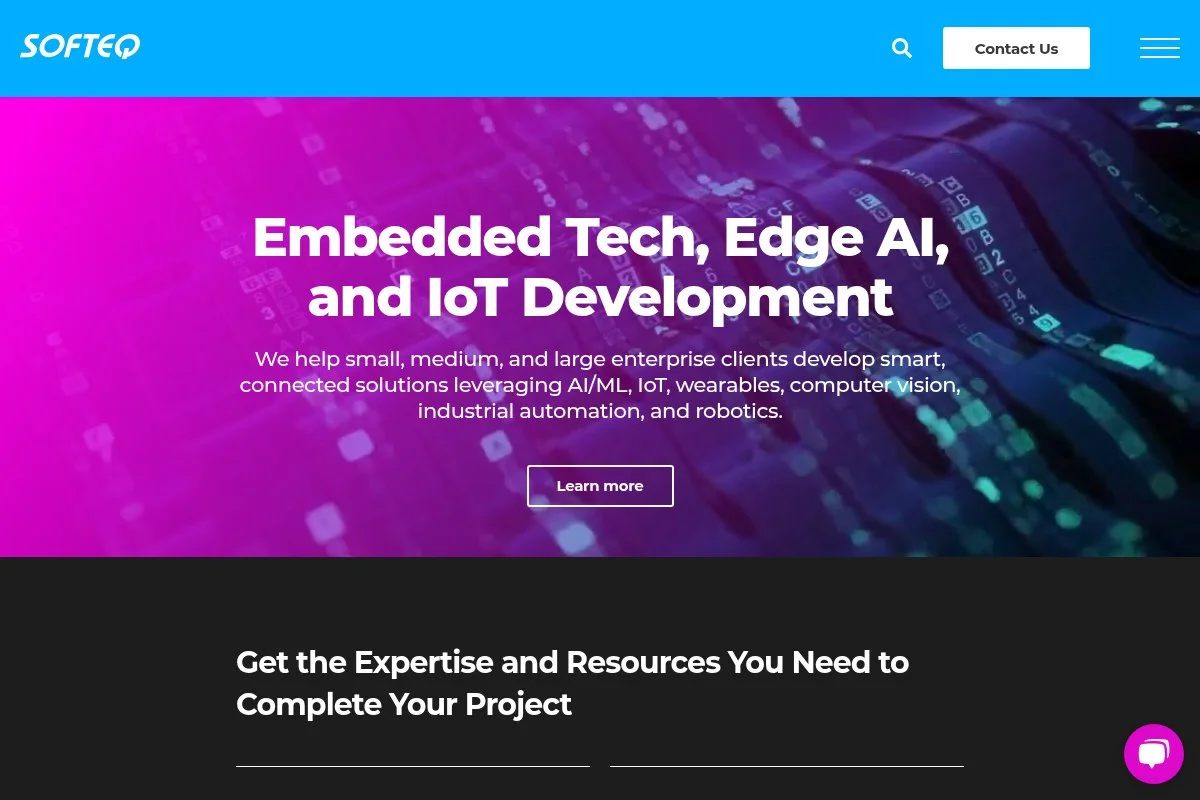 Screenshot of Softeq homepage