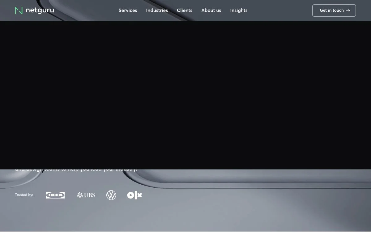 Screenshot of Netguru homepage