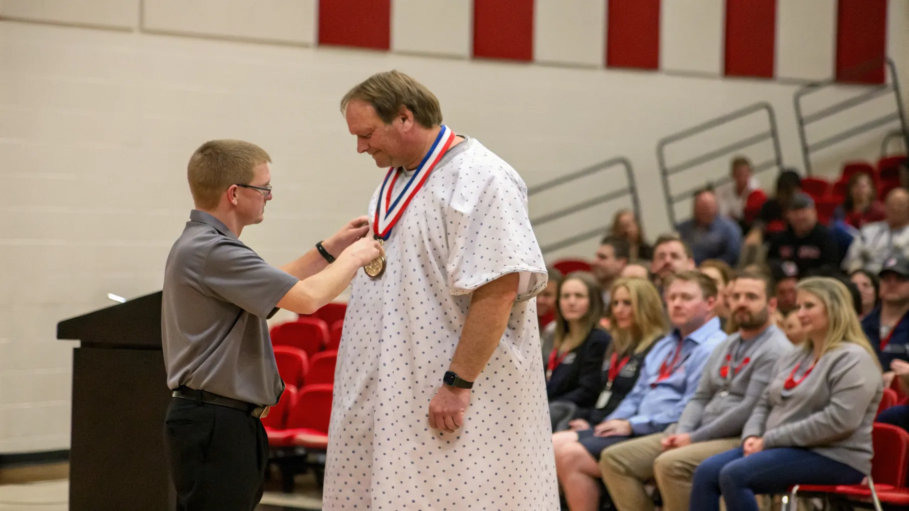 injured rescuer honored pauls valley high