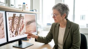 judy wearing explores hair signals