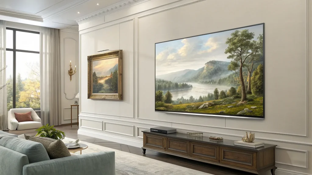 lg targets samsung frame market i notice the content appears to be a headline about