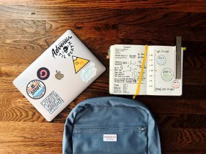 a laptop, notebook, and laptop case