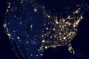 The US at night