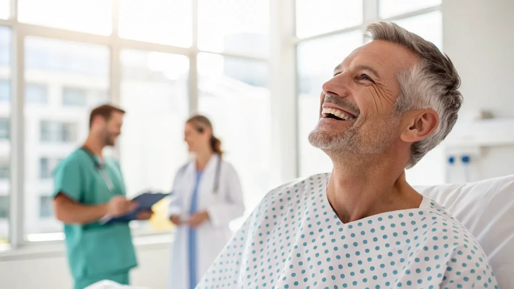 patient celebrates groundbreaking medical treatment