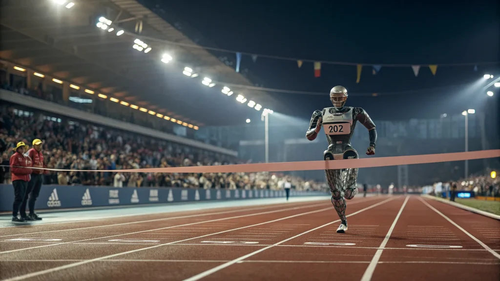 robot wins sprint at games