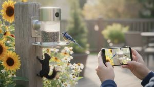 smart feeder wildlife backyard phones