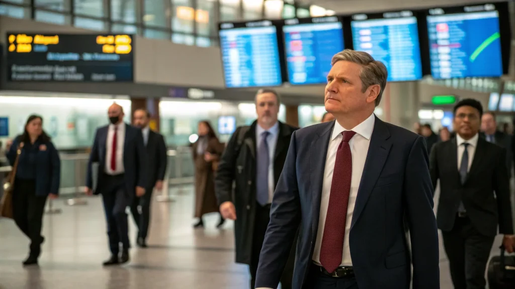 starmer faces leadership questions during trip