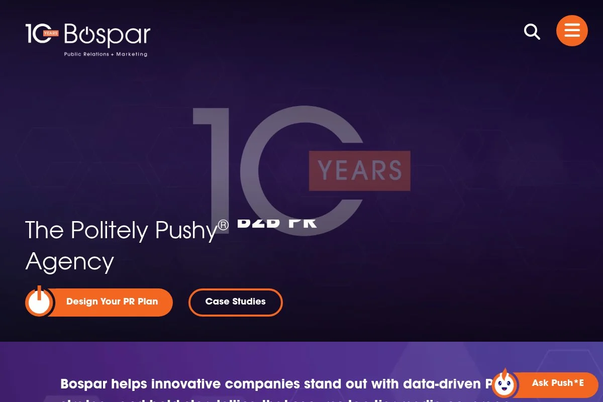 Screenshot of Bospar homepage