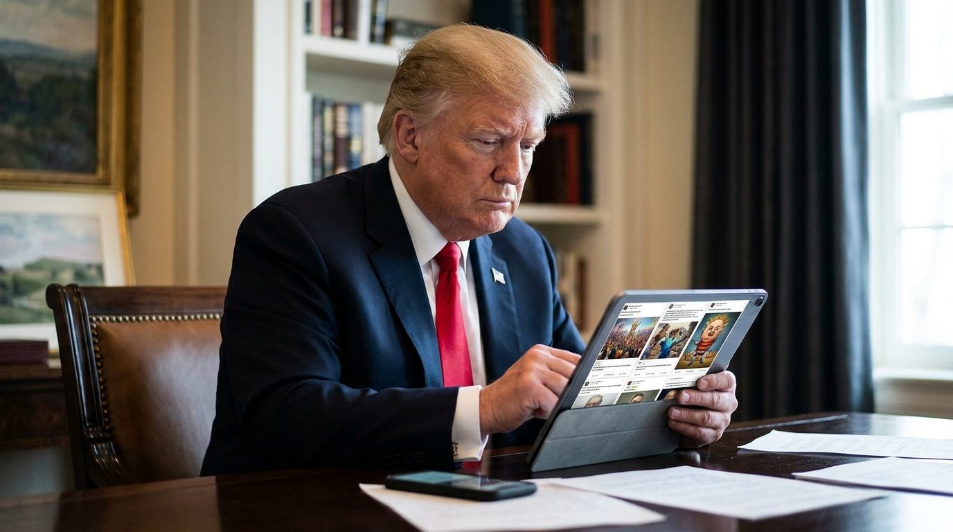 trump posts ai images unverified claims